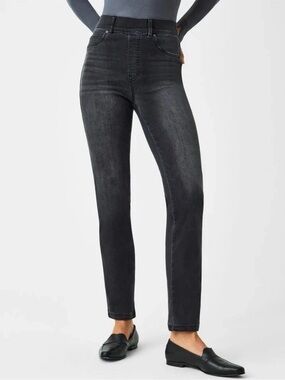 Spanx Ankle Straight Leg Denim Jeans Vintage Black size M